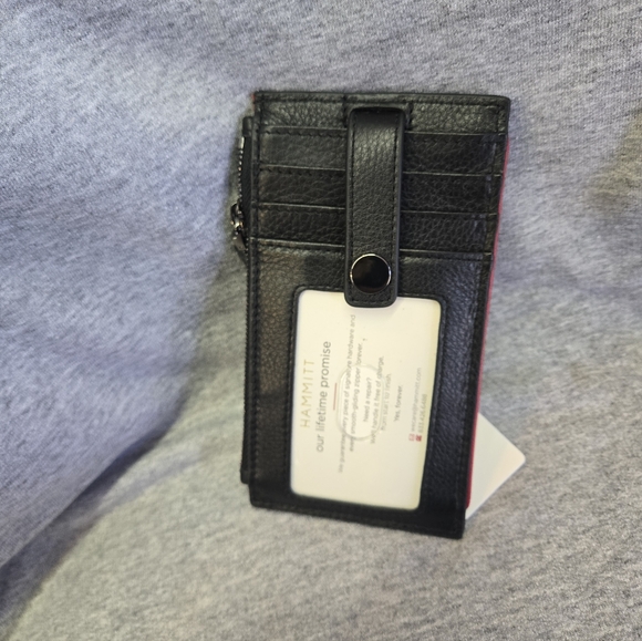 NWT Hammitt Black and Red Leather Gunmetal Hardware 210 West Wallet - Picture 6 of 12